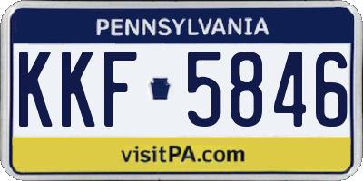 PA license plate KKF5846
