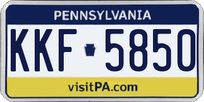 PA license plate KKF5850