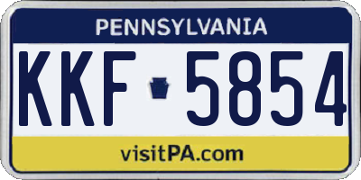 PA license plate KKF5854