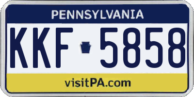 PA license plate KKF5858
