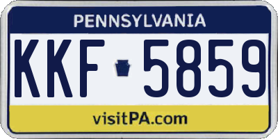PA license plate KKF5859