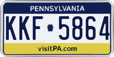 PA license plate KKF5864
