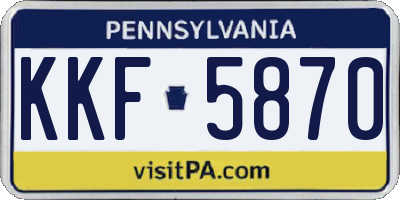 PA license plate KKF5870