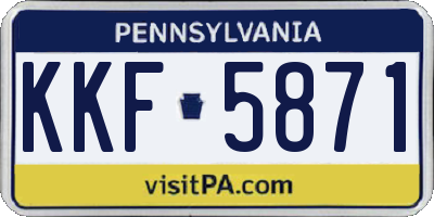 PA license plate KKF5871