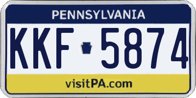 PA license plate KKF5874