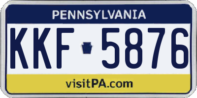 PA license plate KKF5876
