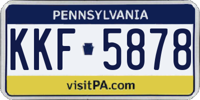 PA license plate KKF5878