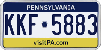 PA license plate KKF5883