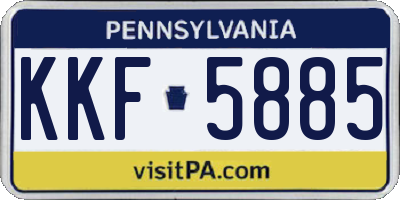 PA license plate KKF5885