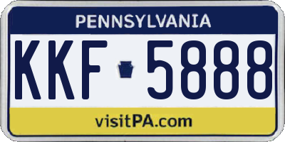 PA license plate KKF5888
