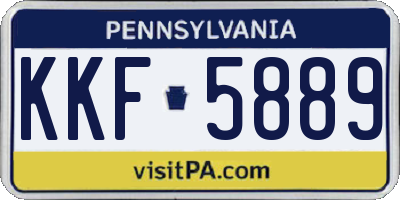 PA license plate KKF5889