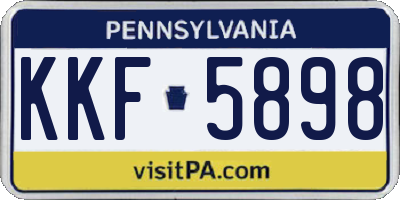 PA license plate KKF5898
