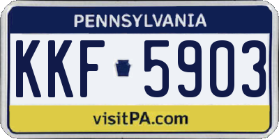 PA license plate KKF5903