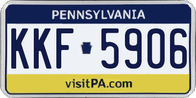 PA license plate KKF5906