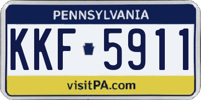PA license plate KKF5911