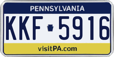 PA license plate KKF5916