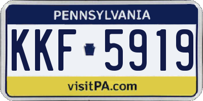 PA license plate KKF5919