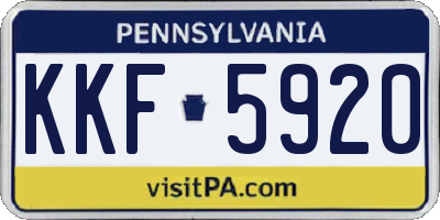 PA license plate KKF5920