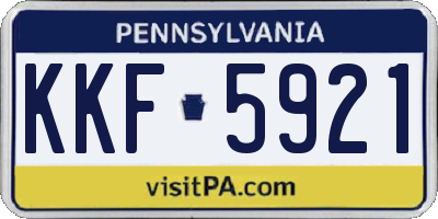 PA license plate KKF5921