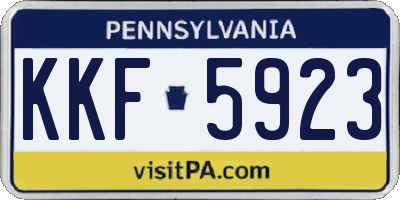PA license plate KKF5923