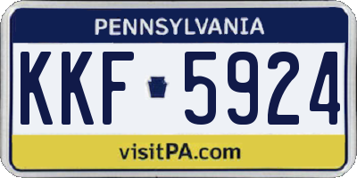 PA license plate KKF5924