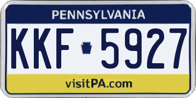 PA license plate KKF5927