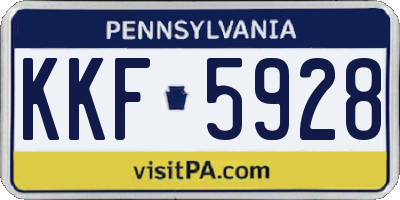 PA license plate KKF5928