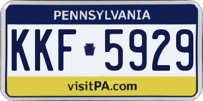 PA license plate KKF5929