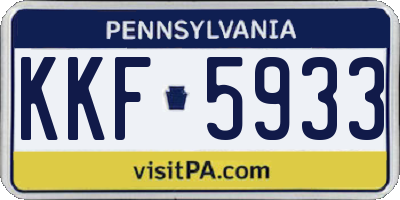 PA license plate KKF5933