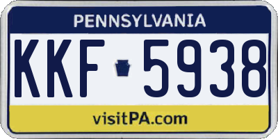 PA license plate KKF5938