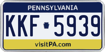 PA license plate KKF5939