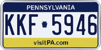 PA license plate KKF5946