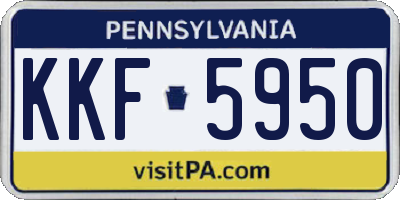PA license plate KKF5950