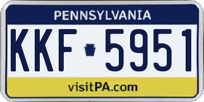 PA license plate KKF5951