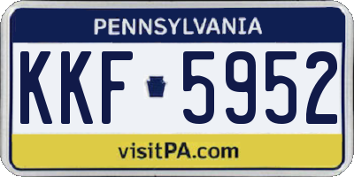 PA license plate KKF5952