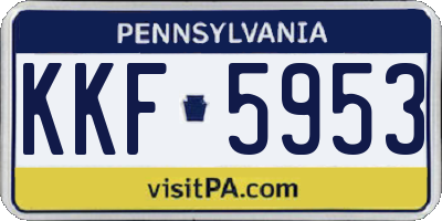 PA license plate KKF5953