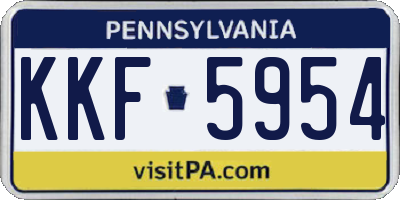 PA license plate KKF5954