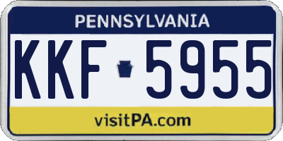 PA license plate KKF5955