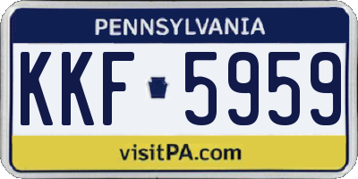 PA license plate KKF5959