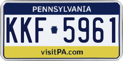 PA license plate KKF5961