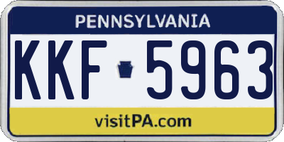 PA license plate KKF5963