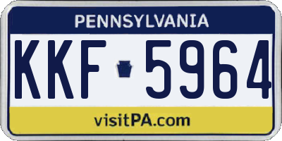 PA license plate KKF5964