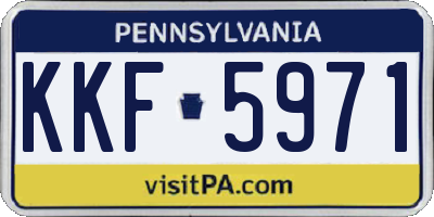 PA license plate KKF5971