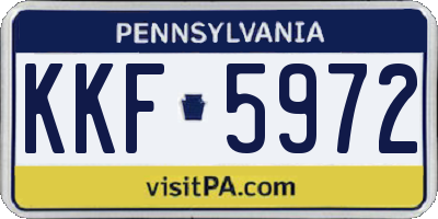 PA license plate KKF5972