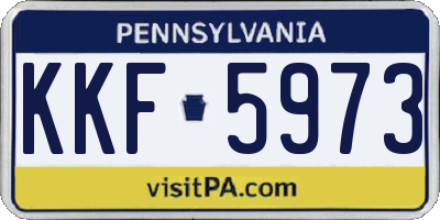 PA license plate KKF5973