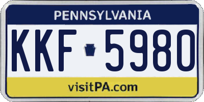 PA license plate KKF5980