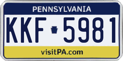PA license plate KKF5981