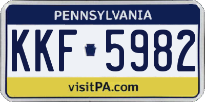 PA license plate KKF5982