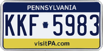 PA license plate KKF5983