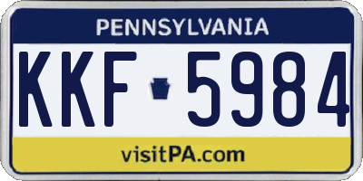 PA license plate KKF5984